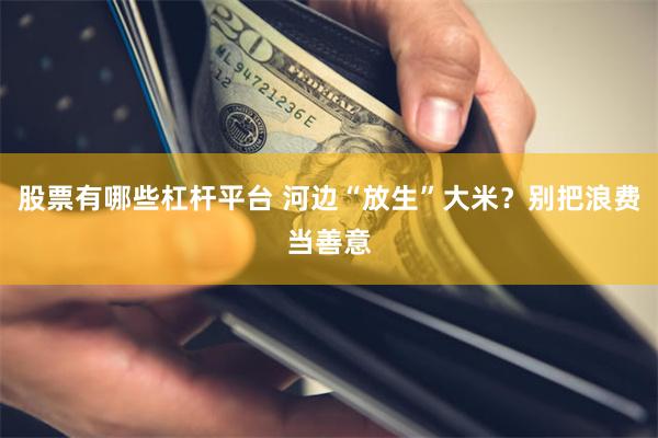 股票有哪些杠杆平台 河边“放生”大米？别把浪费当善意