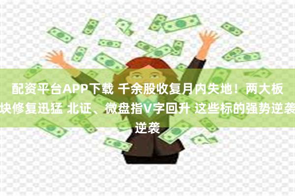 配资平台APP下载 千余股收复月内失地！两大板块修复迅猛 北证、微盘指V字回升 这些标的强势逆袭