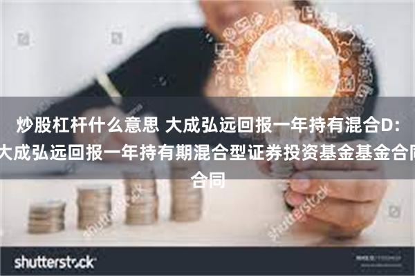 炒股杠杆什么意思 大成弘远回报一年持有混合D: 大成弘远回报一年持有期混合型证券投资基金基金合同