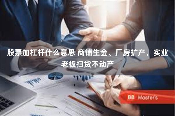 股票加杠杆什么意思 商铺生金、厂房扩产，实业老板扫货不动产